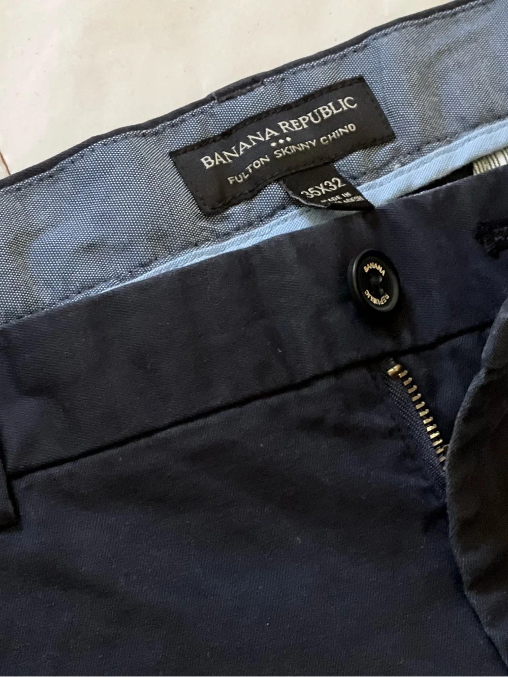 Banana Republic Men's Dark Navy Cargo Chinos